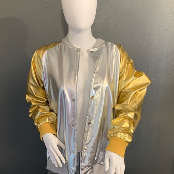 Jogal Style Metallic Silver and Gold Women's Jacket - Picture 2 of 6